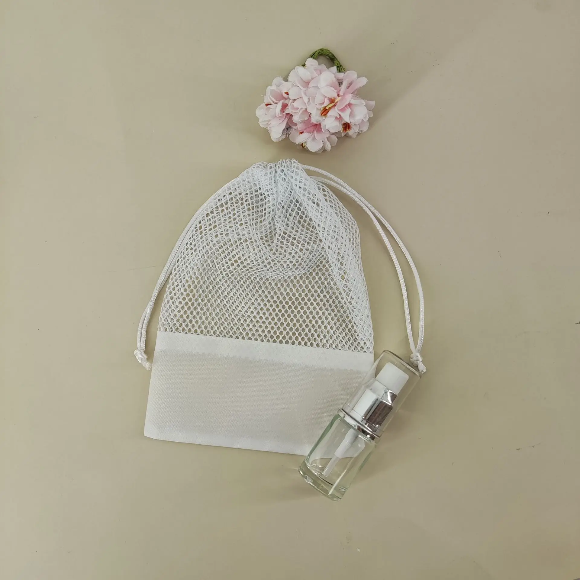 2022 Factory price wholesale white Custom wholesale nylon mesh bags drawstring bags for shoes