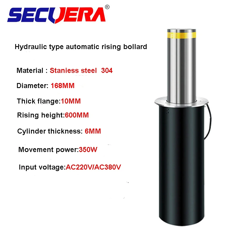 2024 Hydraulic Automatic Rising Bollards Security Bollards 168mm Road Traffic Automatic Lifting Roadblock