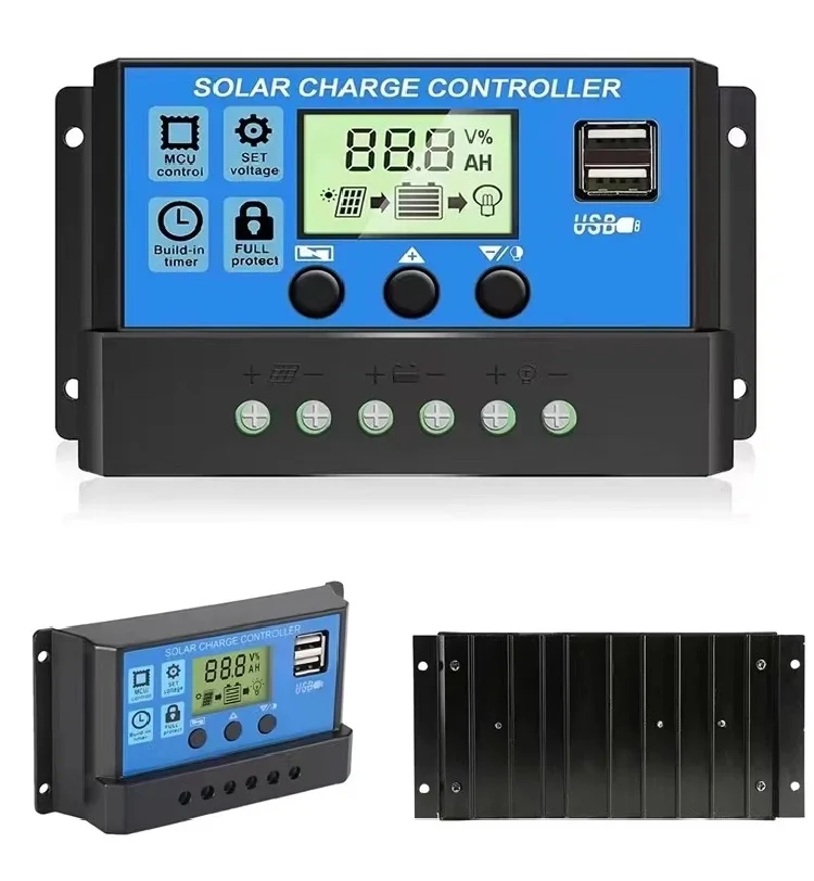 PWM Solar Char Controller with LCD Display 10A/20A/30A MPPT for Wind System Water Heater Control ROHS Certified