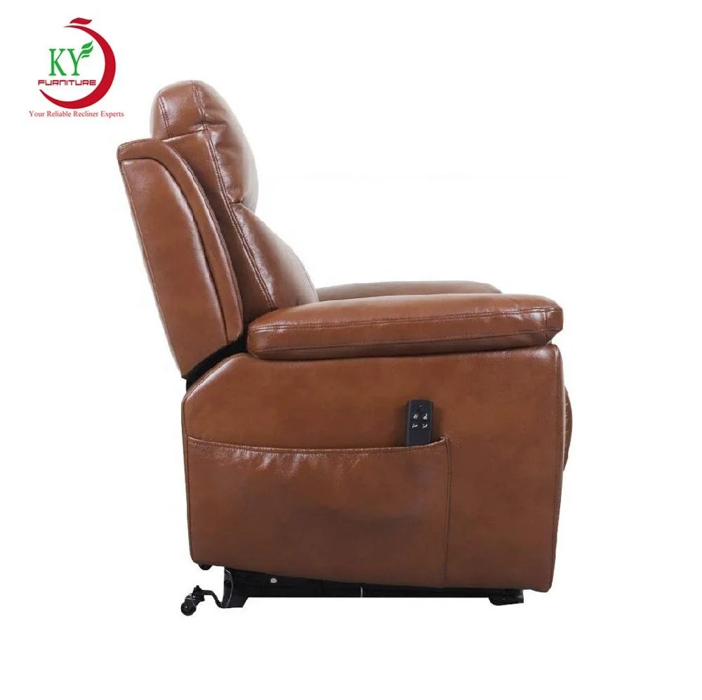 JKY Lays Flat Electric Power Recliner Chair Furniture Breath Leather Sofa Leisure Chair Living Room Furniture 35-40 High Density
