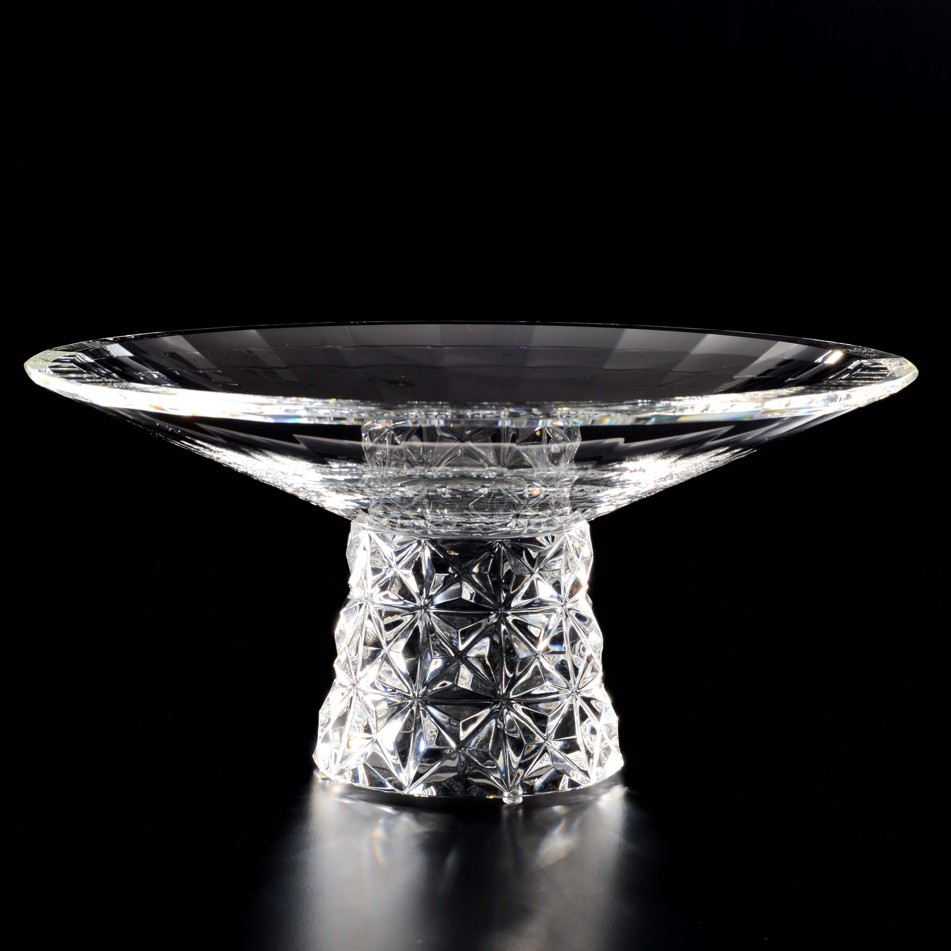 High Grade Handcrafted Crystal Glass Fruit Bowl crystal plate for home decoration