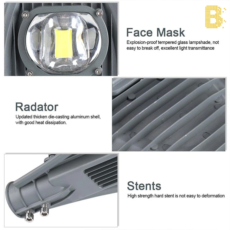 Factory price high lumens all wattage IP65 waterproof 50w 100w 150w 200W led cobra street light outdoor lighting