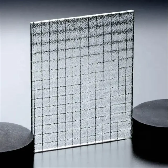 6mm 12mm laminated clear high quality wired mesh reinforced glass