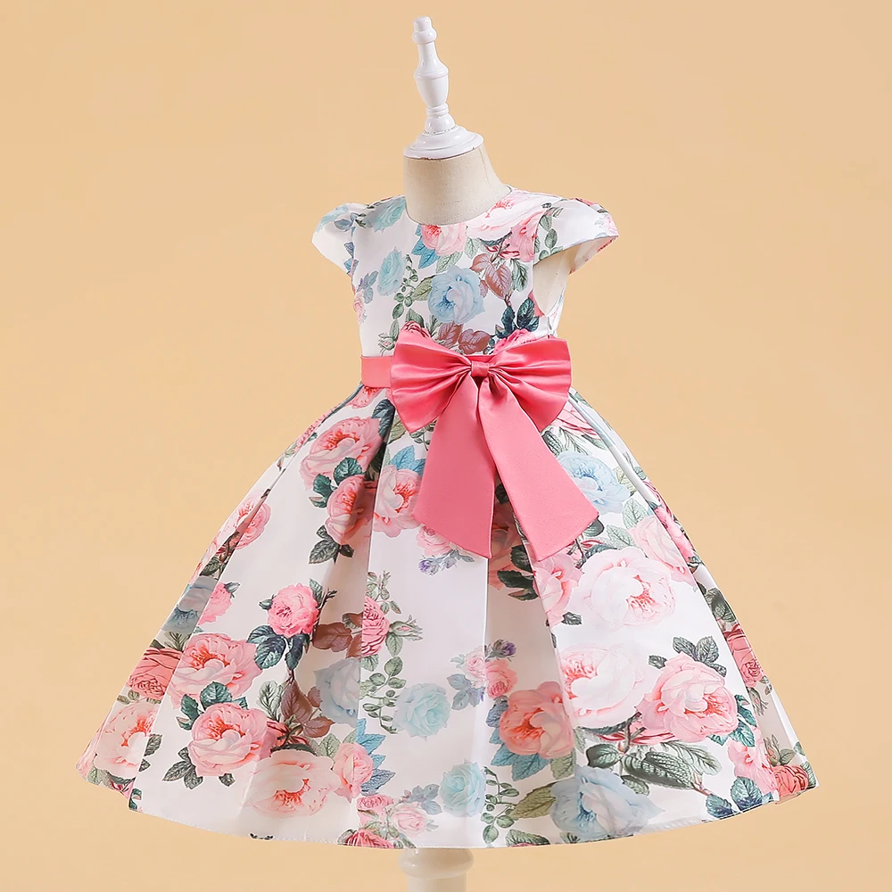 MQATZ Girls Frock Children Flower Printed Colorful Baby Dress  Baby Kids Summer Dresses Birthday Dresses For Kids L5310