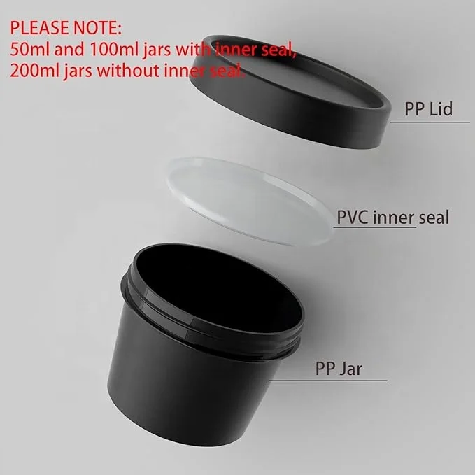 Factory colored personalized logo small moq soap sugar scrub 50G 100G 200G lip face cream jar with lid liner spoon