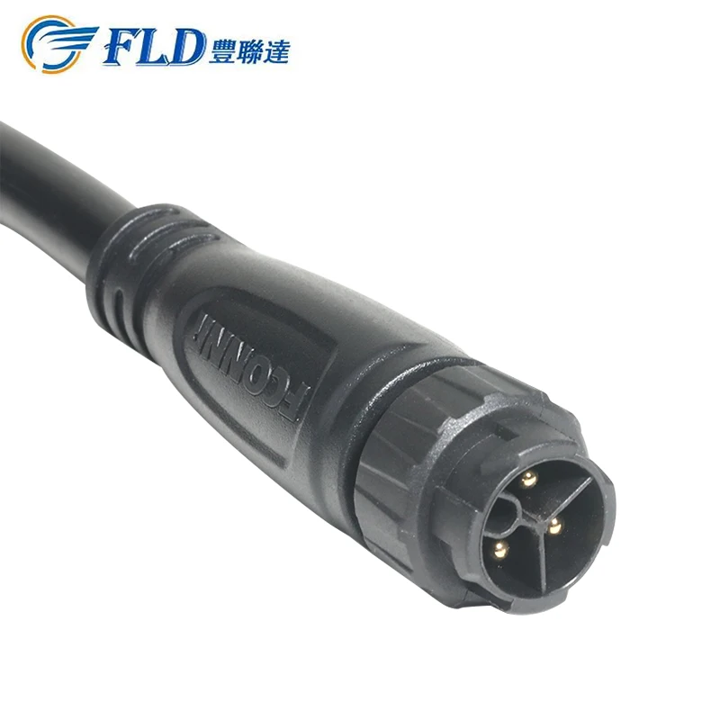 FCONNR IP67 Pull Self-locking 3 Core Power Cable For LED Display