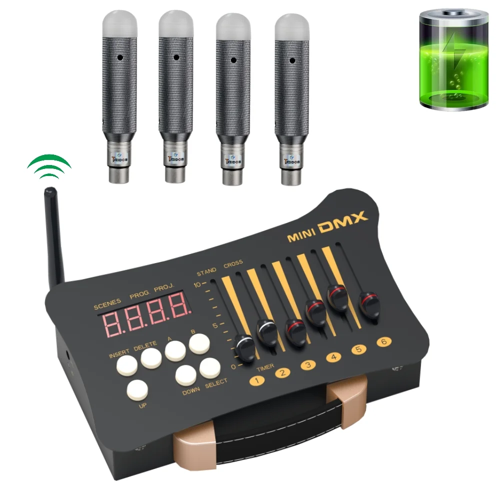 stage light Mini Wireless DMX controller console dmx512/4 charging receiver