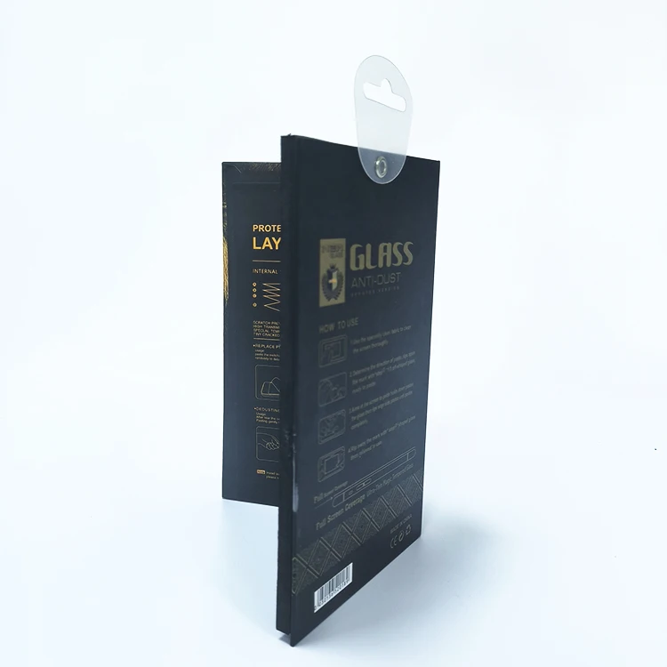 Smart electronics mobile phone 3D glass packaging box hardcover custom uv print logo tempered film paper box
