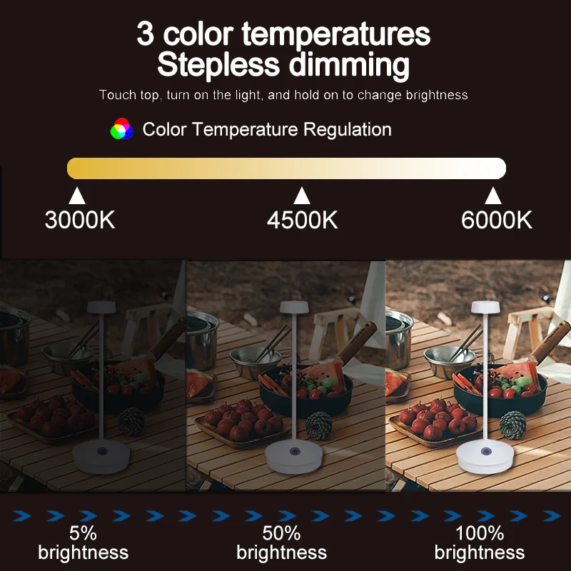 Nordic Bedside Charging Table Touch Luxury Decorative Hotel Lamp Modern Restaurant Cordless Rechargeable Battery LED Table Lamp