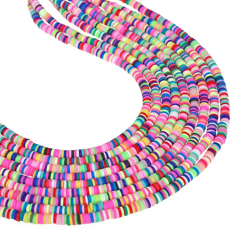 Разноцветные Круглые бусины из полимерной глины, буддийский молитвенный браслет на запястье, бусины из глины россыпью для изготовления ювелирных изделий своими руками