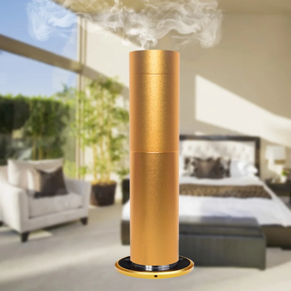 Cylinder Aluminum 120ml Cool Mist Electric Essential Oil Nebulizer Hotel Home Scent Diffuser Machine with LCD Touch Screen