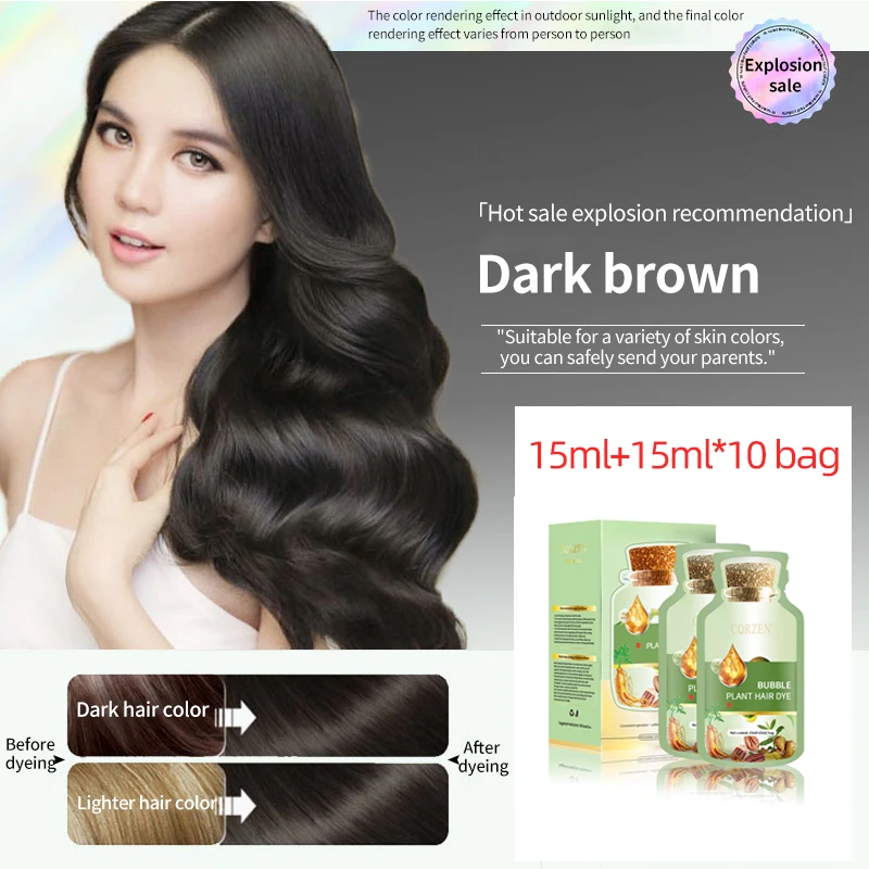 30ml*10 plant hair dye to cover white hair black hair dye