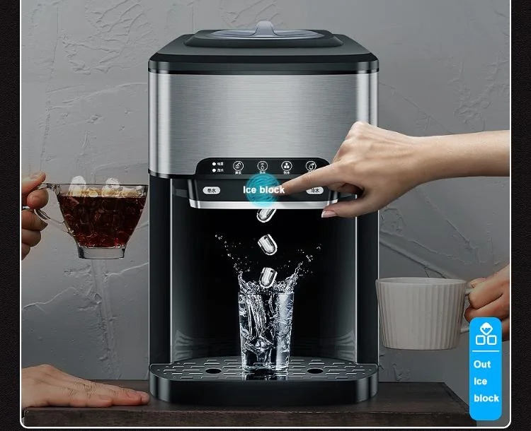 Ice Cubes Making Machine with Cold Water And Hot Water Dispenser Ice Cube Maker Integrated Desktop Portable Ice Ball Maker