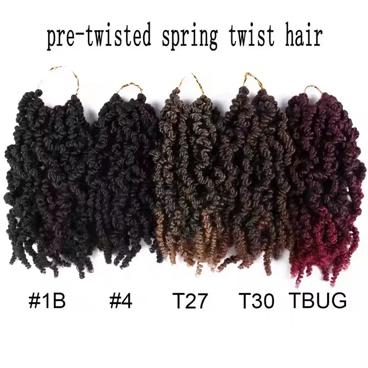 In Stock New 10inch Pre-twisted Spring Twist Crochet Braid 15strands Passion Twist Braiding Hair Extensions for Afro women wig