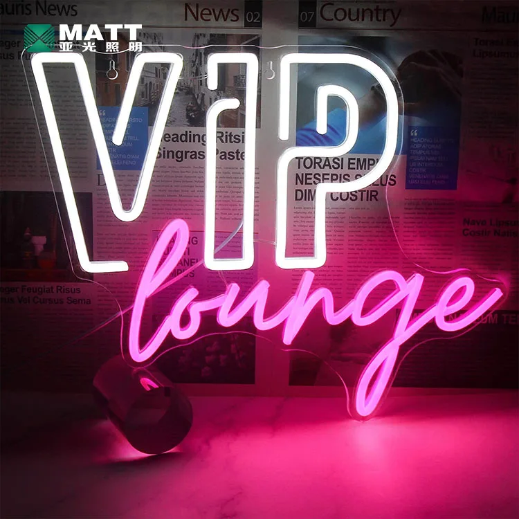 Popular VIP Lounge Led Neon Sign Neon Lights Wall Decor for Club Bar Restaurant Business VIP Group Decor  LED Neon Signs
