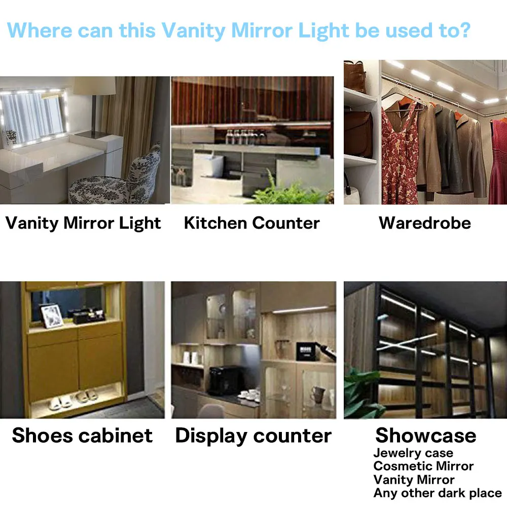 Led Vanity Mirror Lights, 60 LED Dimmable Hollywood Style Vanity Make Up Light