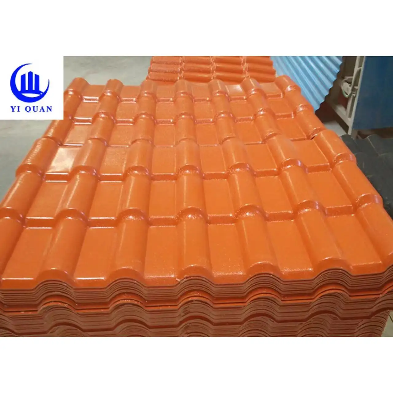 Anti-corrosion colorful bamboo shape ASA PVC Spanish roof tile for warehouse apartment parking cover
