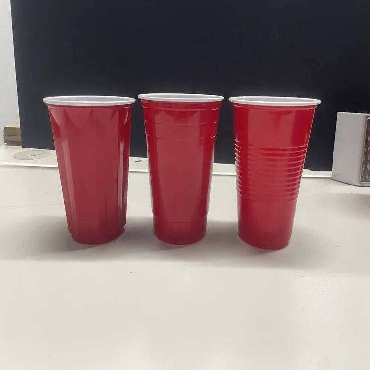 Hot sell 16oz Disposable Plastic Cups Customize Logo Takeaway Beverage cups PS Plastic Reusable Beverage Cup for Drinking Beer