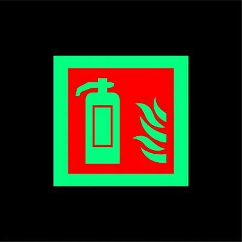 Emergency luminous glow in the dark fire safety warning signs