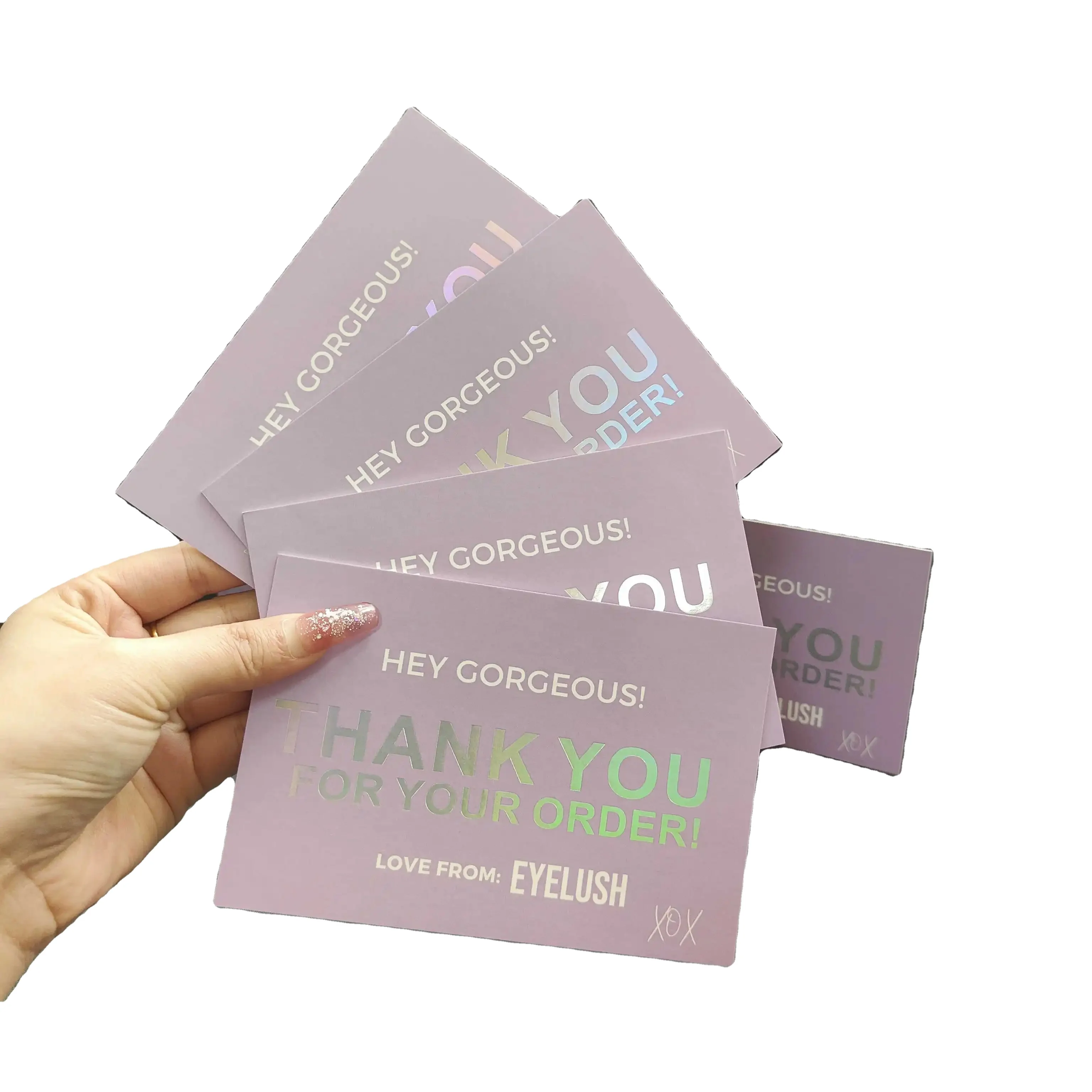 Custom 800GSM Color paper Business Thank you cards High quality holographic printing - Buy thank you cards, business thank you