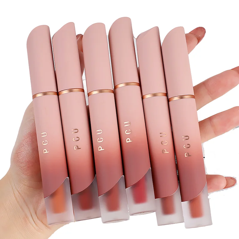 Hot Selling Private Label Makeup Nude Liquid Lipstick High Pigment Non Sticky Waterproof Velvet Matte Creamy Lip Gloss Glaze