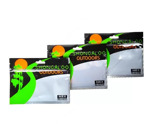 Resealable zipper hanger hole fish lure bag packaging pouch 8'x4' customized soft plastic bait bags for fishing