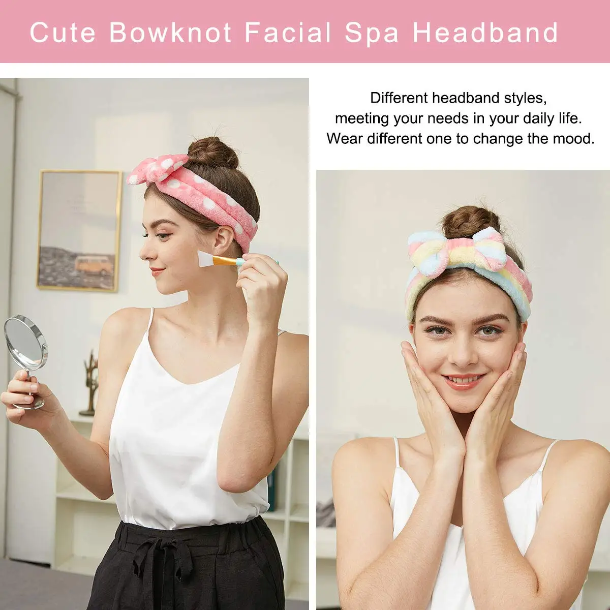 Wholesale Bow Hair Band Soft Coral Fleece Head Wraps Spa Facial Headband For Women