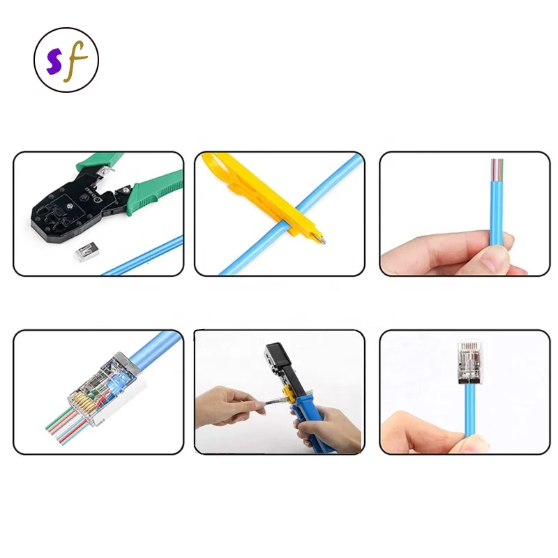 Good Price Easy Assembly Pass Through RJ45 8P8C Cat6 FTP EZ Connector Plug