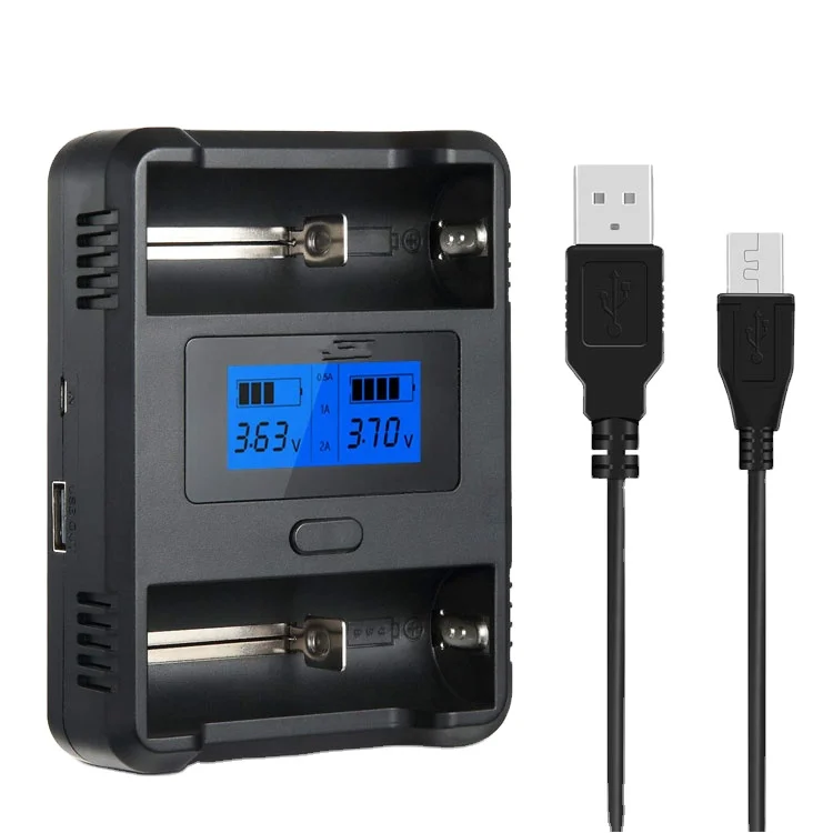 Multi-functions 2 Slots Charger for 18650 Li-Ion Battery LCD Battery Charger From Viwipow