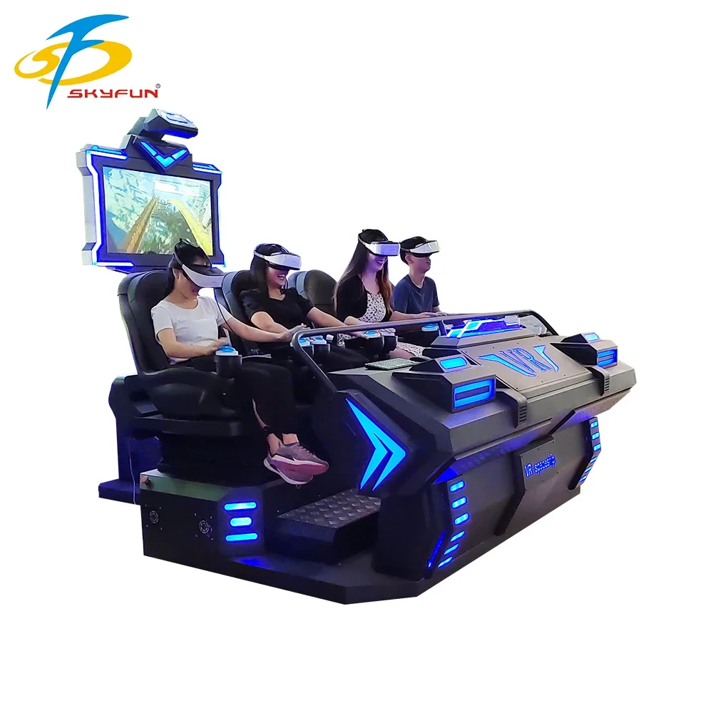 Amusement Park 9D 4 Seats VR Cinema 9D Chair Virtual Reality VR Simulator With 360 View Headset
