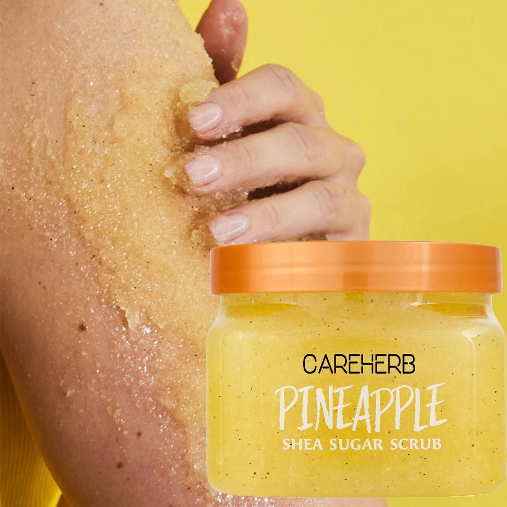 Oem Odm частная торговая марка уход за телом мягкий питательный удаляет Отшелушивающий ананас сахар Ши скраб