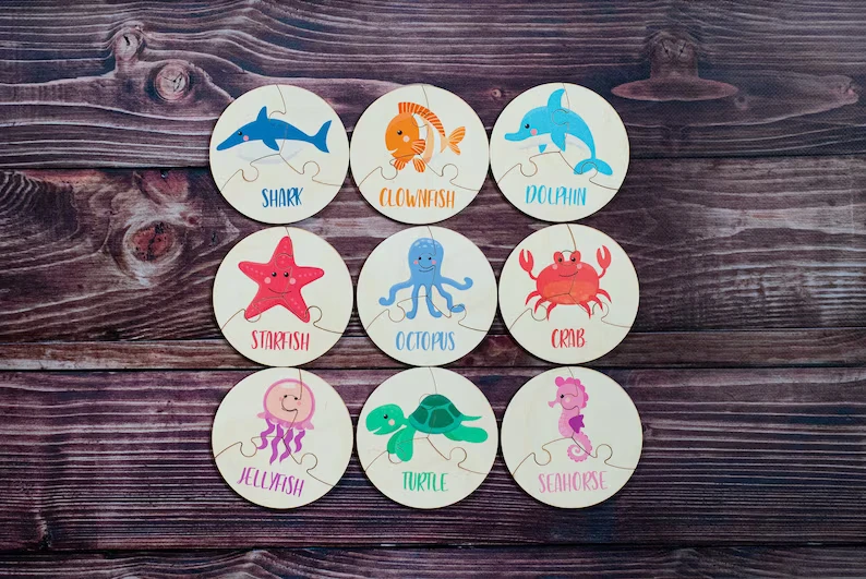 Educational Animal Puzzle Flash Cards Woodland Farm Wild Marine Inhabitants Animal Planet Cards Toddler Toys 2 Year Old Toys