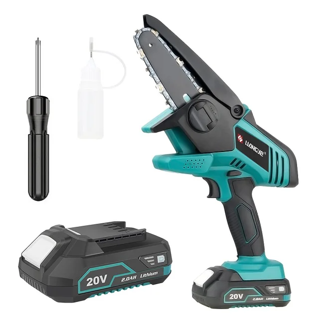 Liangye rechargeable mini wood cutting lithium chainsaw professional handheld mini chainsaw 4 inch