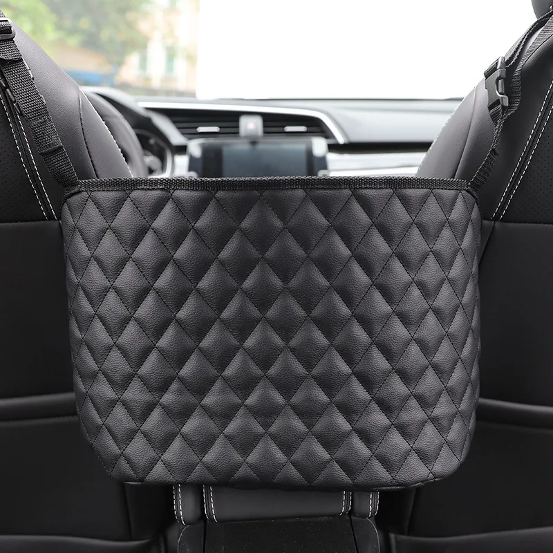 Hot sale PU leather between seat car organizer storage bags car pocket handbag holder