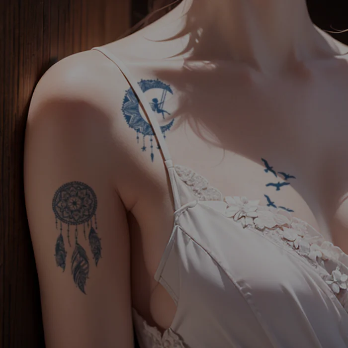 Wholesale Party Supplies Water Proof Long Lasting Ink Temporary Body Makeup Half Arm Tattoo Sticker For Men Women