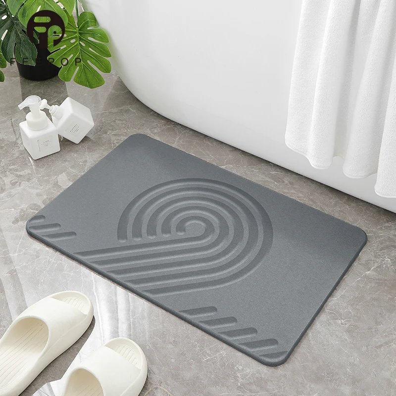 The Bath Mat Of The Future Magical Stone Slab Non-Slip Super Absorbent Diatomaceous Earth Shower Mat Factory Price