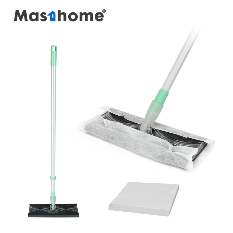 Masthome Replaceable Cleaning telescopic pole dust microfiber floor flat mop