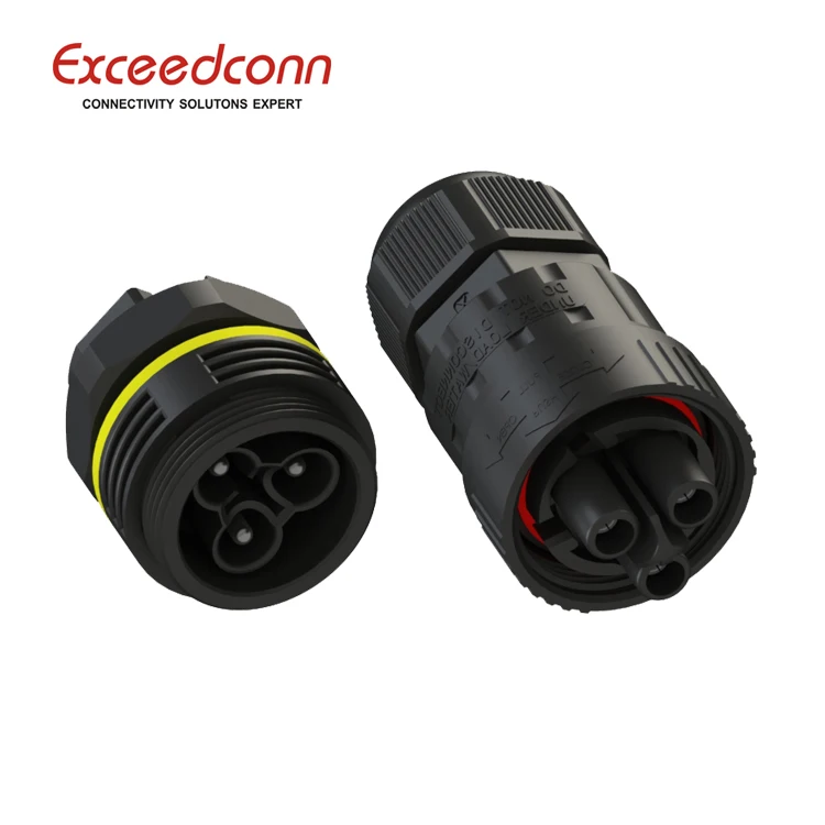 hot sale 3 pins led waterproof circular connector cable to panel mount
