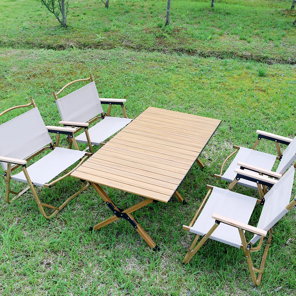 2 People Small Wooden Camping Folding Picnic Table