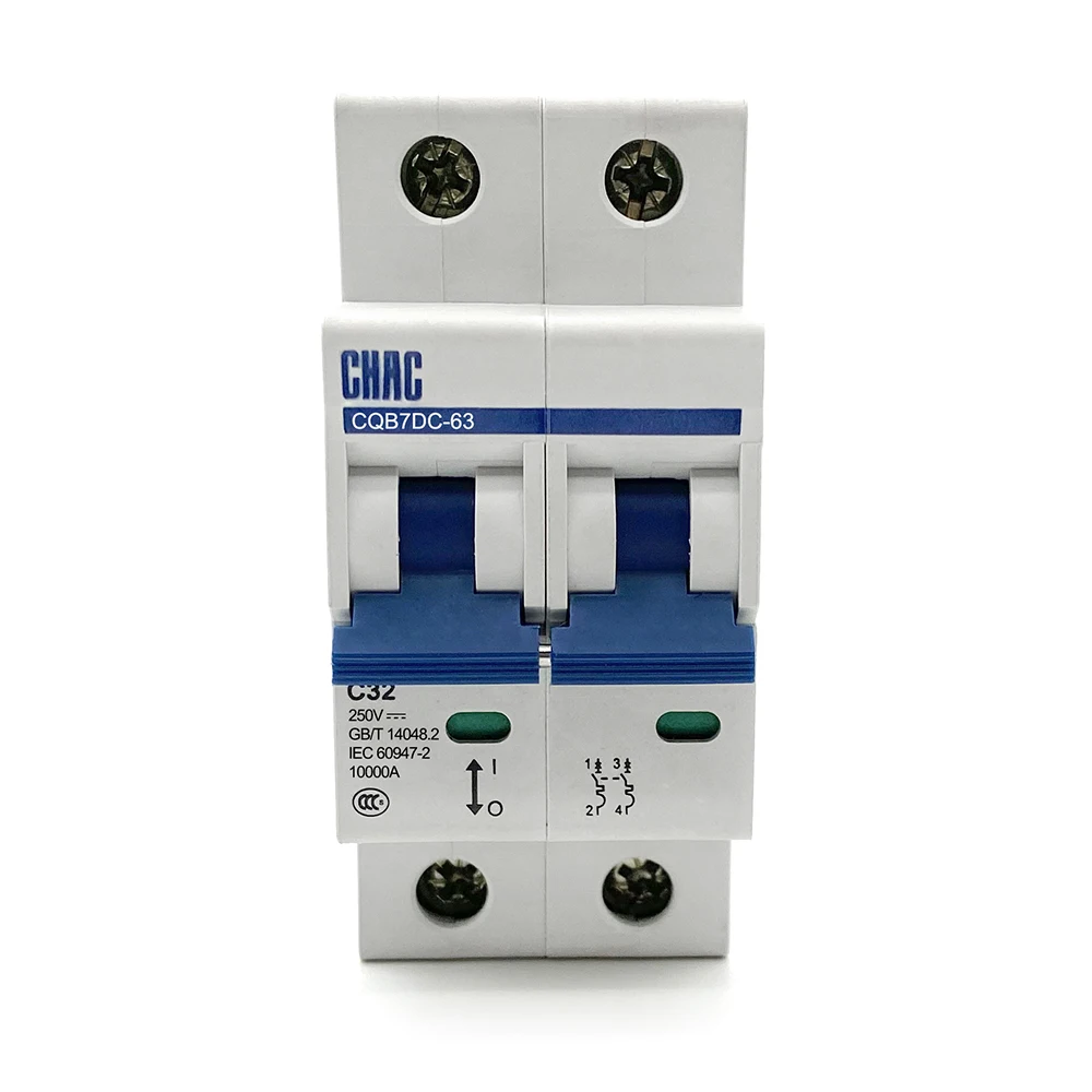 DC breakers DC MCB 1-63Amp 250V 550V 800V 1000V 1200V for solar PV system