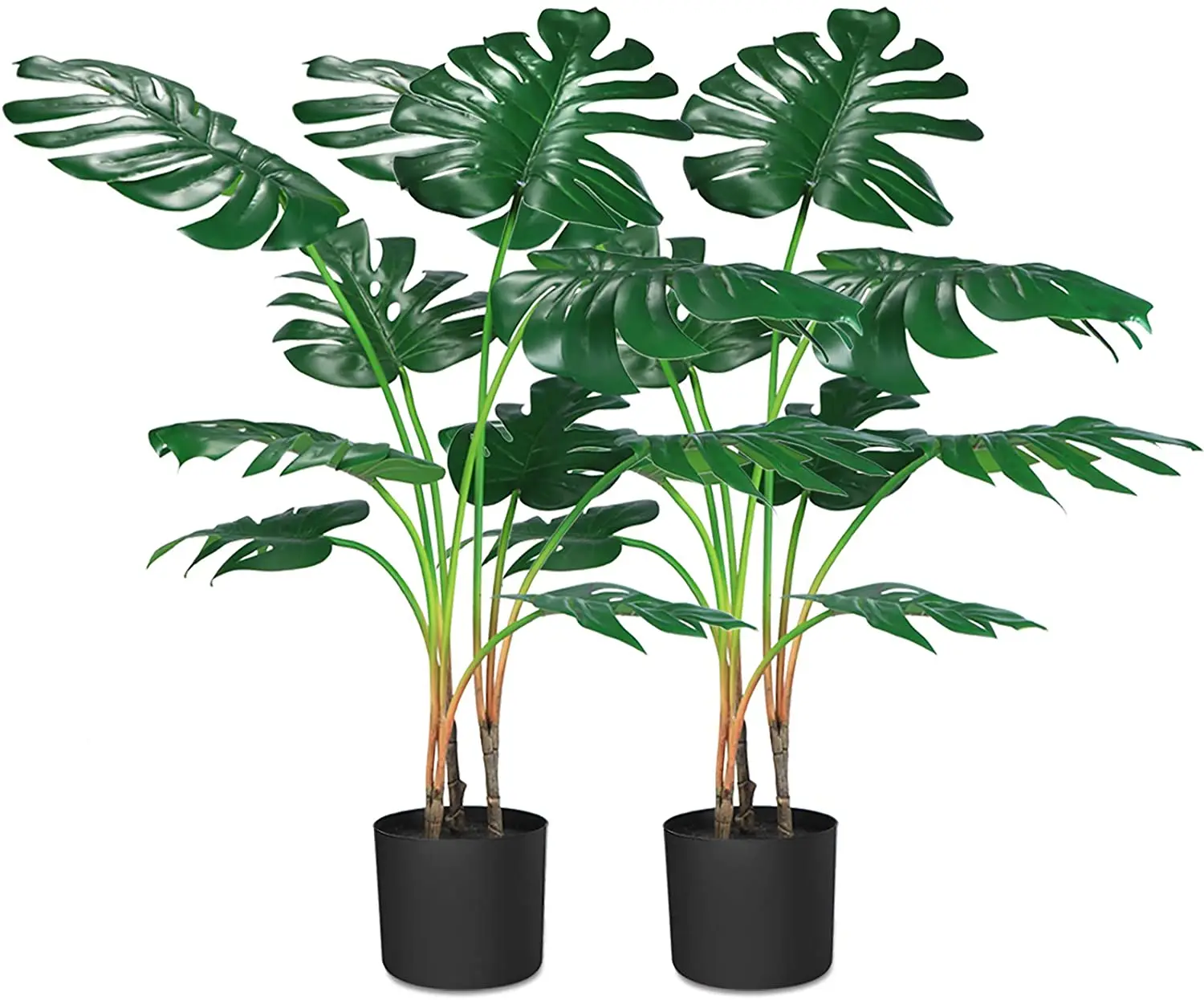 37 дюймов, тропические пальмы, искусственное растение Monstera чашиозное, растение в горшке для дома, улицы, дома, офиса, сада, Современное украшение