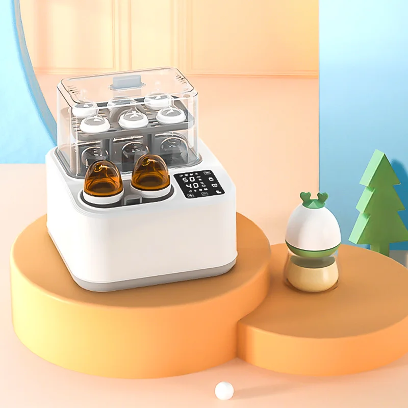 Multi-functional Feeding Bottle Sterilizer Food Steam Heating Electric Baby Bottle Warmer Breast Milk Heater BPA Free 6 Bottles