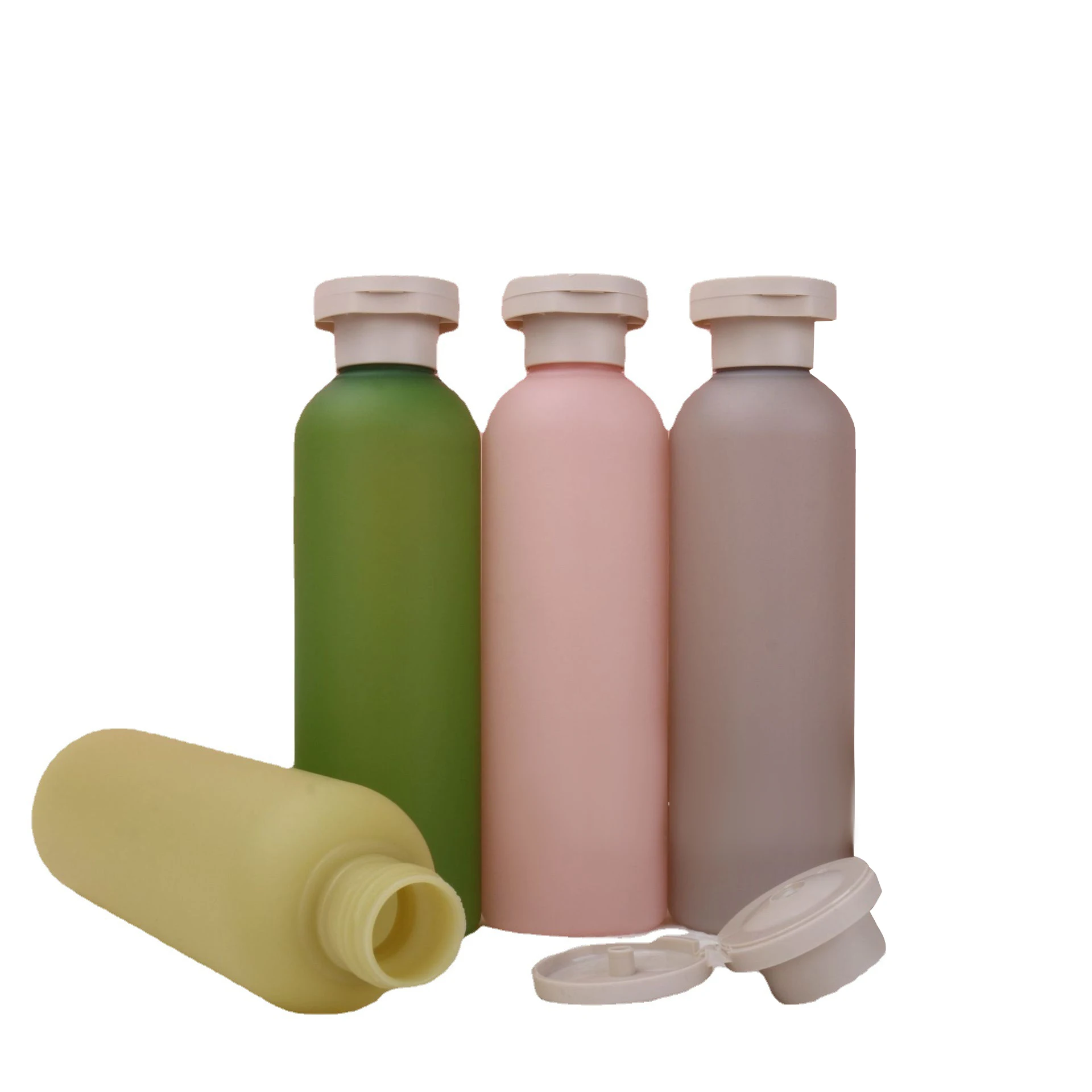 In Stock 200ml 300ml Cosmetic Squeeze Bottle Pink Purple Green Gray Plastic PE Body Lotion Shampoo Shower Gel Lotion bottle