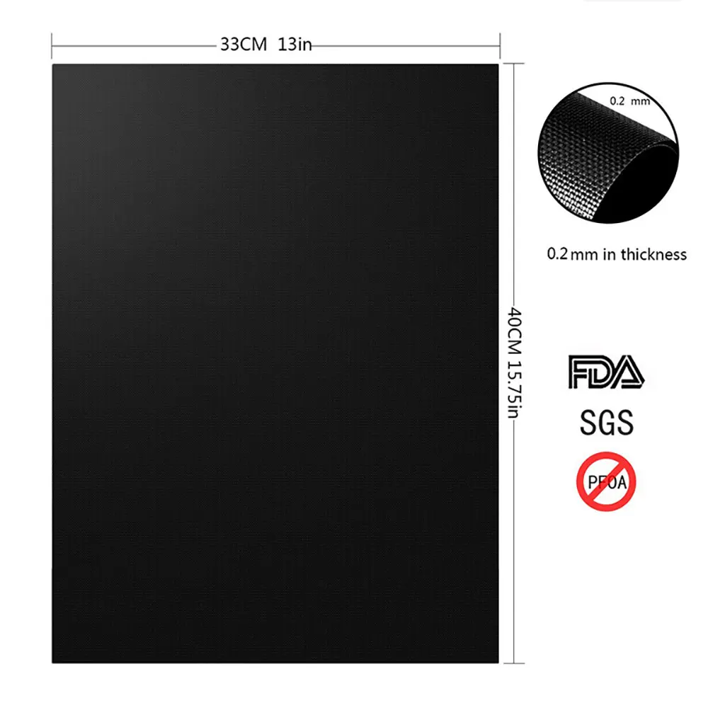 Grill Mat Set Non-Stick BBQ Grill Mats Easy to Clean - Works on Electric Grill Gas Charcoal BBQ