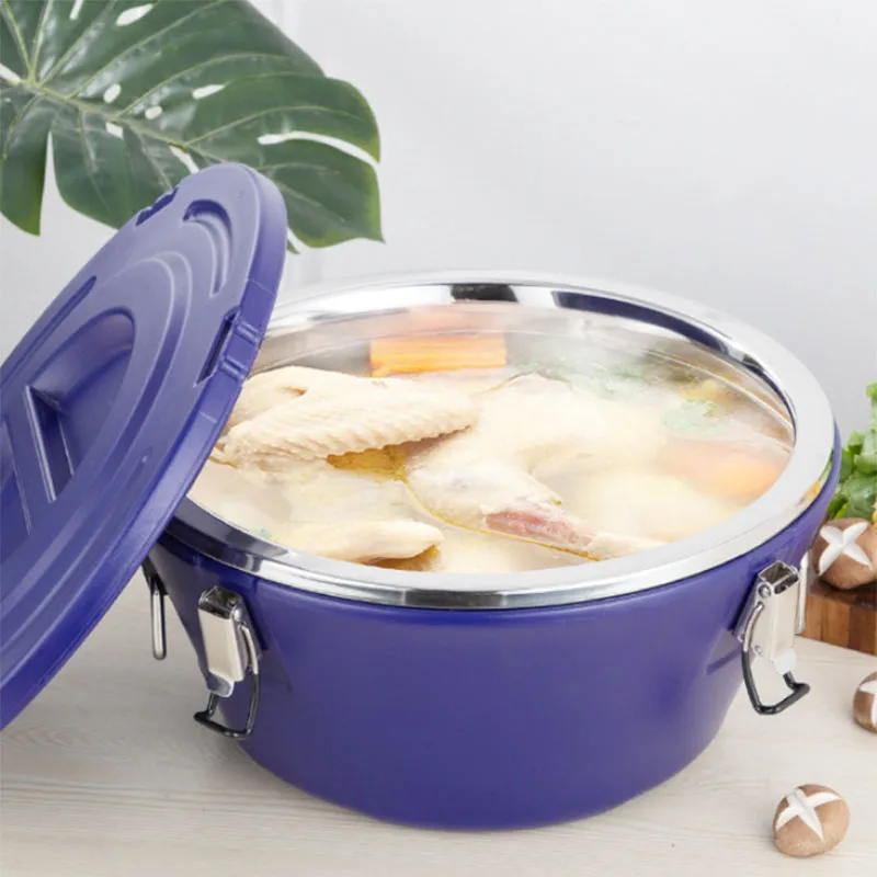 
High Quality Big Capacity Double Wall Stainless Steel 3 Pcs Keep Cold Insulated Food Warmer Storage Casserole 