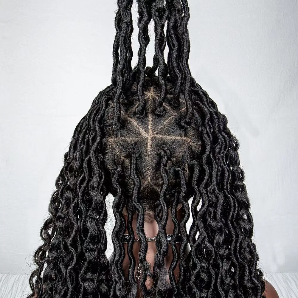 River Locs Lace Front Braided Wigs Synthetic Hair Wigs Soft long goddess locs hair Glueless lace closure wigs