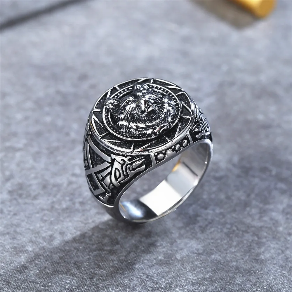 316 Viking Men Celtic Wolf Head Ring Pirate Compass Norse Package Men Stainless Steel Ring