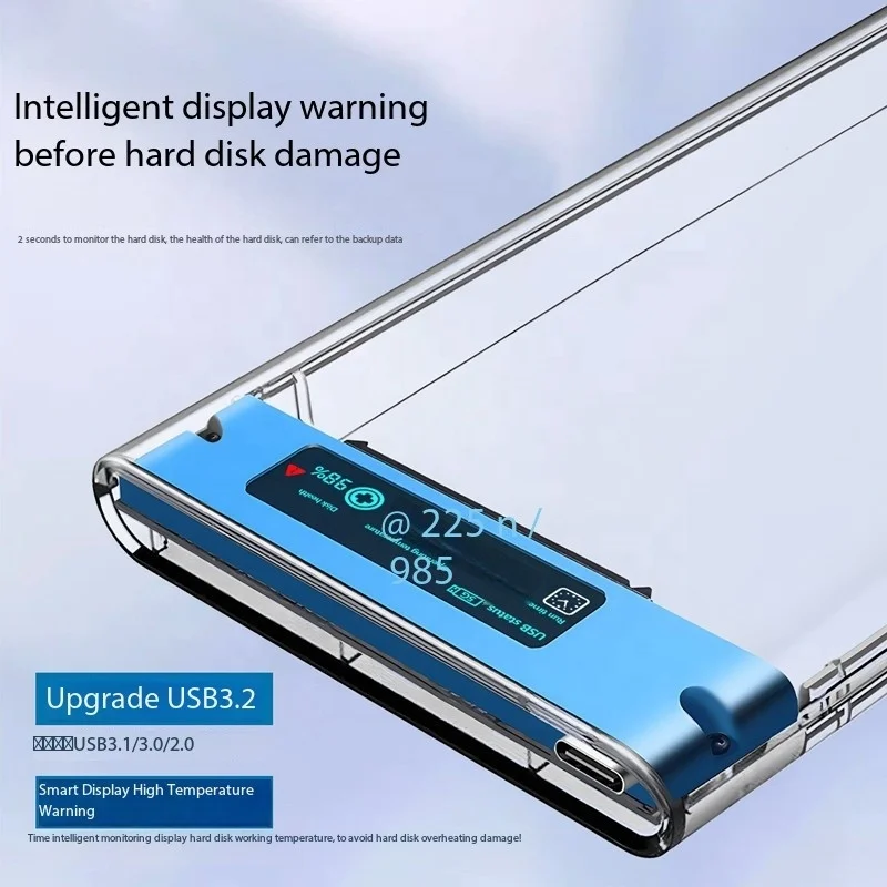 Factory Wholesale 2.5-inch External Hard Drive Case HDD SSD Enclosure Transparent Solid-state Hard Disk Case