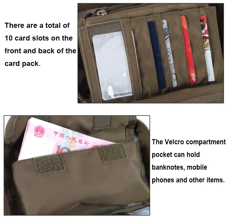 Outdoor Tactical Camouflage Clutch Bag 1000D DuPont Waterproof Clutter Storage Tote with casual coin wallet storage pouch