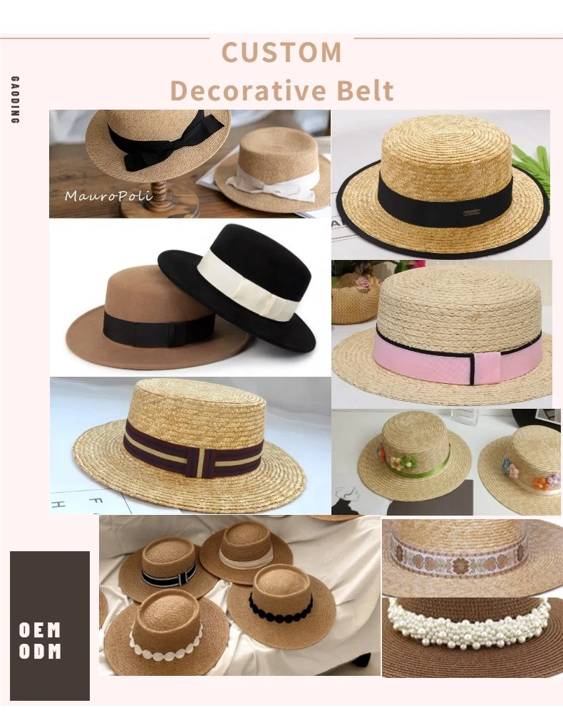 FREE SHIPPING mini uv sun girl female MEN wholesale promotional SUMMER beach FLAT straw  caps fedora BOATER hat for women